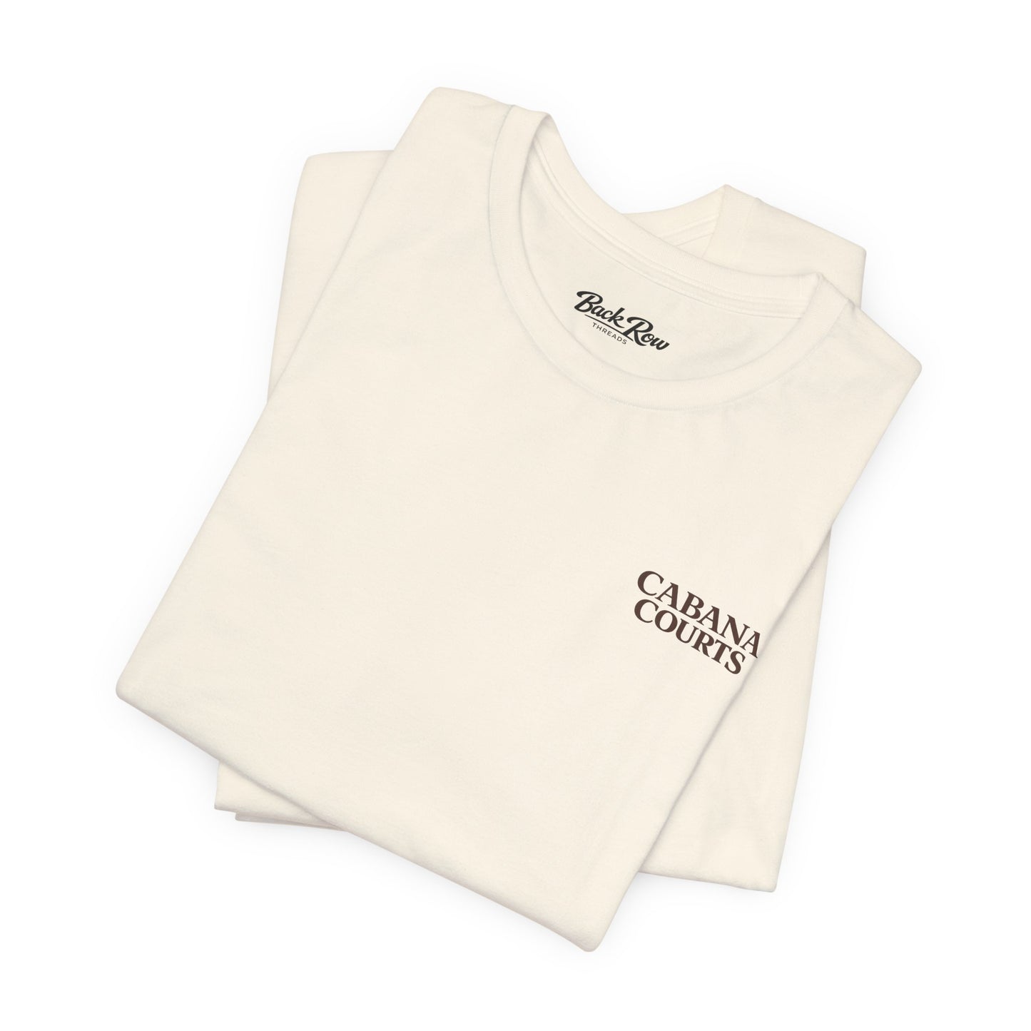 Cabana Courts Beach Sunset Tee — 'Cabana Courts Baja California' Vintage Coastal T-Shirt