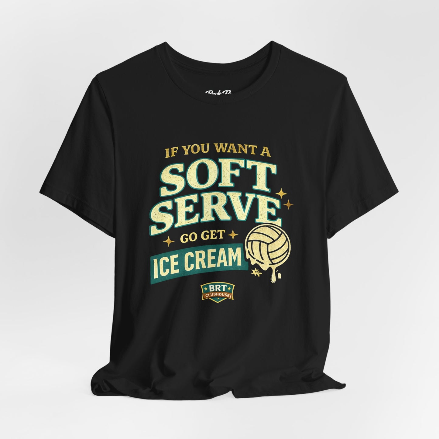 Soft Serve Ice Cream Volleyball Tee | Retro Cream & Green Design