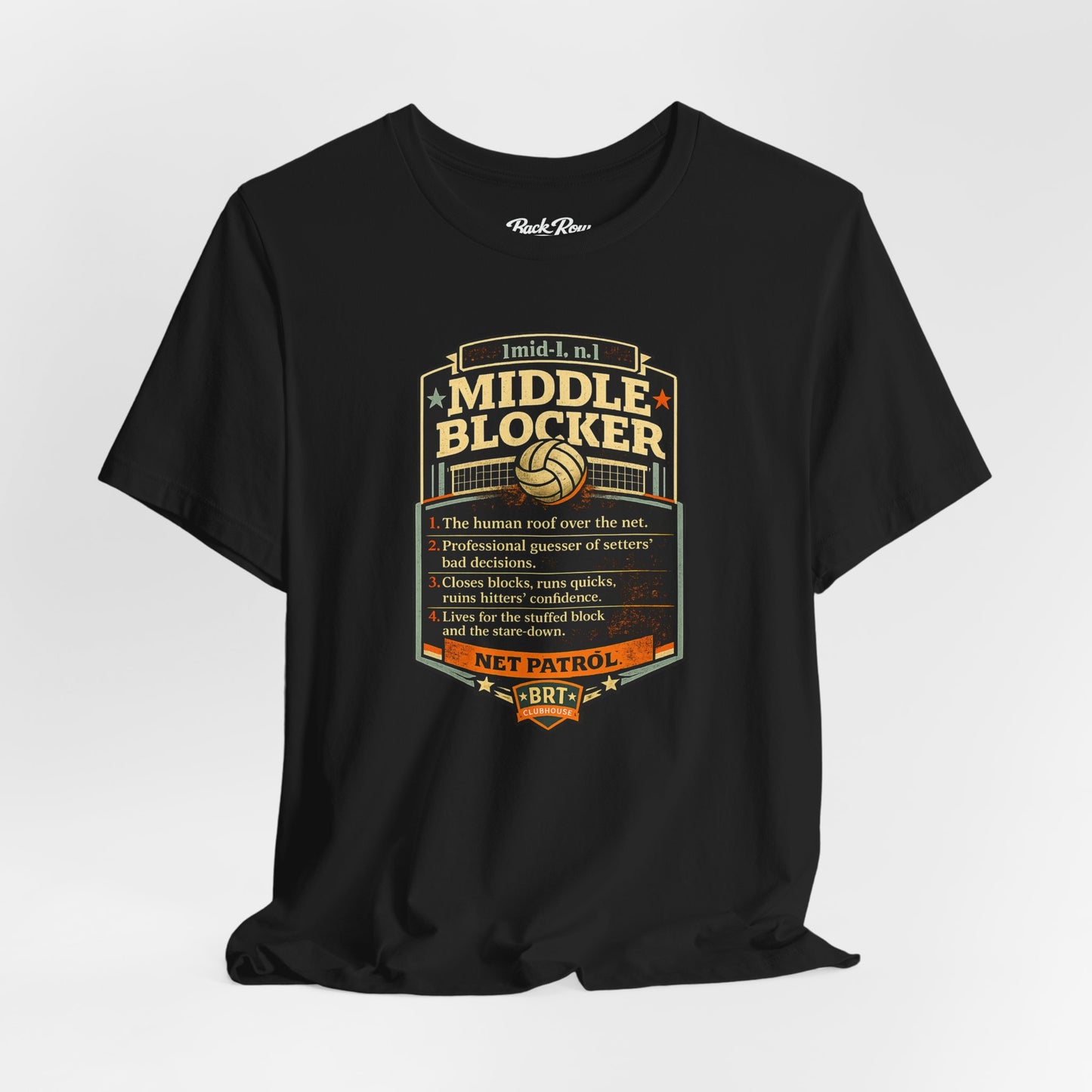 Middle Blocker Volleyball Tee — Net Patrol Vintage Graphic Shirt