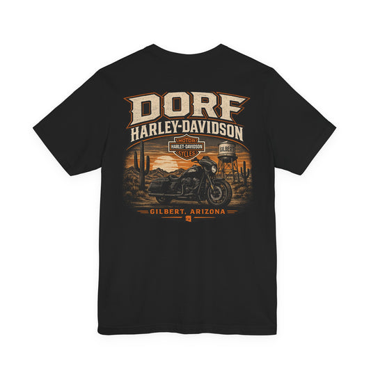 Harley-Davidson Dorf Arizona Tee — Vintage Motorcycle Sunset T-Shirt