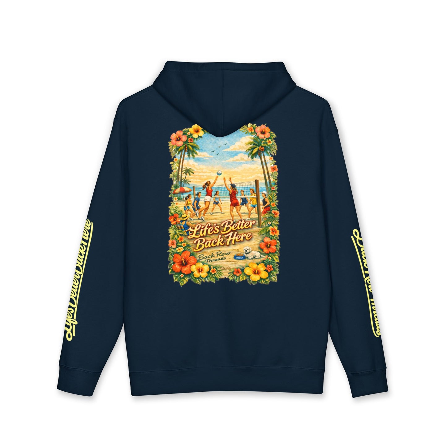 Hoodie — "Life's Better Back Here" Vintage Beach Surf Pullover