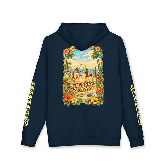 Hoodie — "Life's Better Back Here" Vintage Beach Surf Pullover