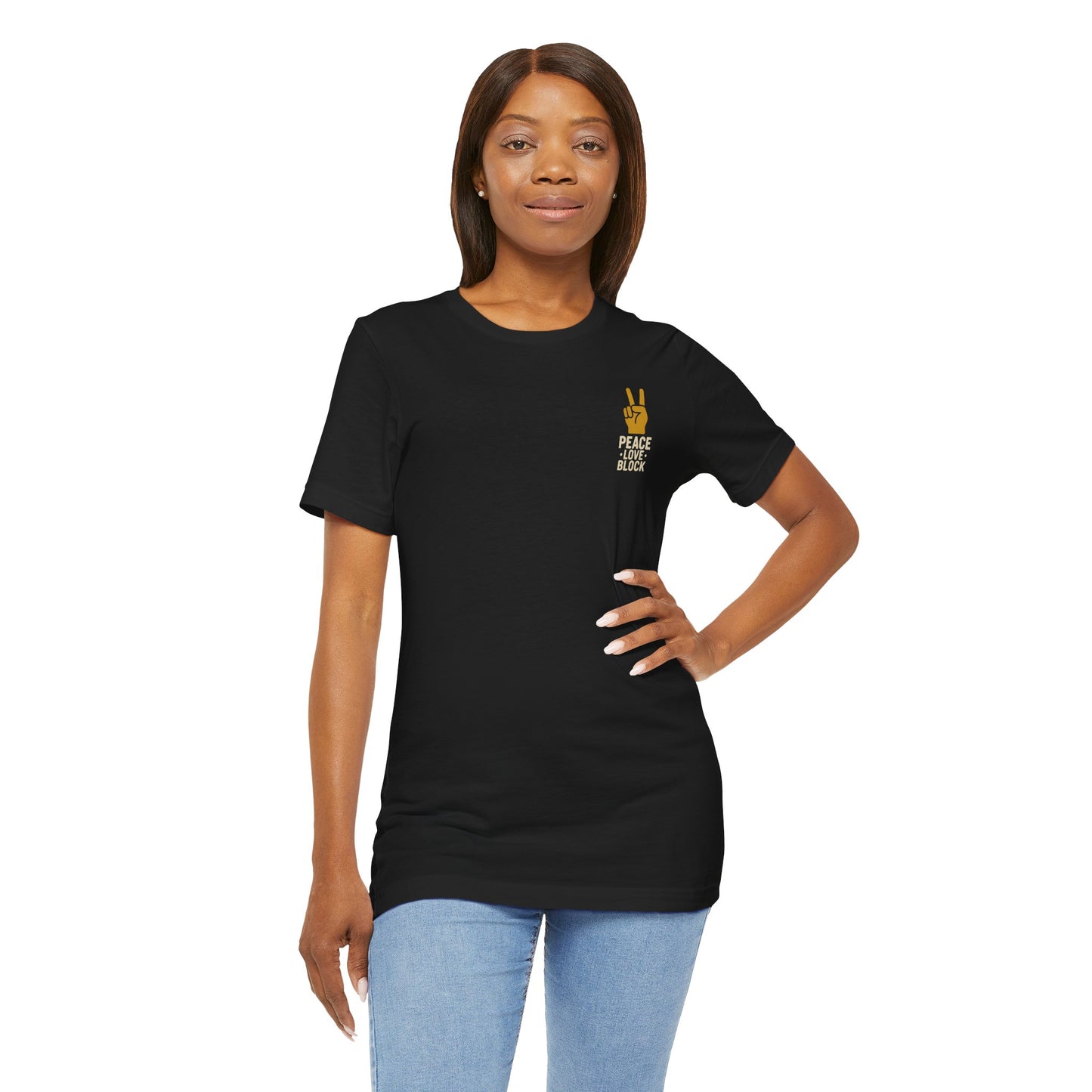 🏐 Peace, Love, Block –  Double Sided Volleyball T-Shirt