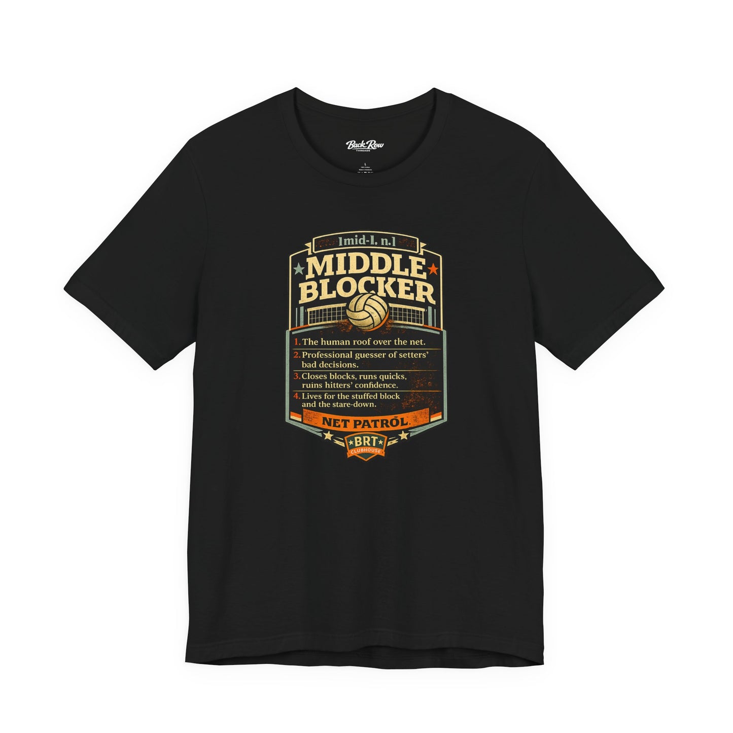 Middle Blocker Volleyball Tee — Net Patrol Vintage Graphic Shirt