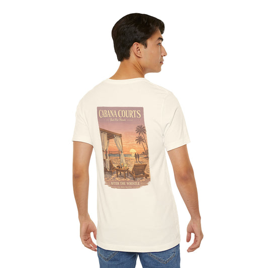 Cabana Courts Sunset Tee — "After the Whistle" Beach Vintage Graphic T-Shirt
