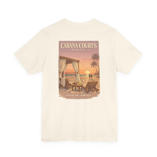 Cabana Courts Sunset Tee — "After the Whistle" Beach Vintage Graphic T-Shirt