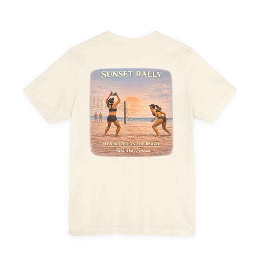 Sunset Rally Beach Volleyball T-Shirt – Vintage Sunset Surf Volleyball Tee