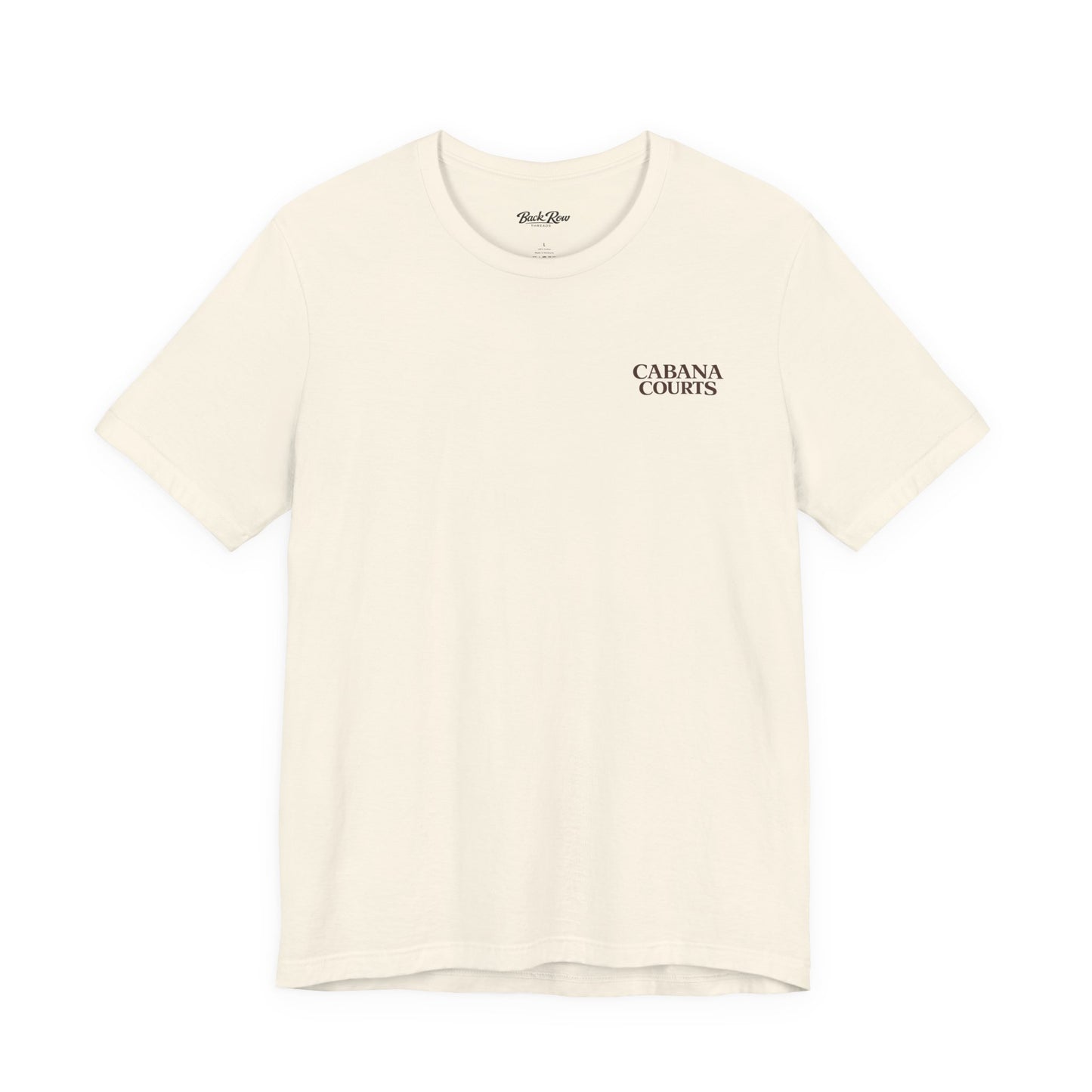 Cabana Courts Beach Scene T-Shirt — 'Cabana Courts' Sunset Vacation Tee