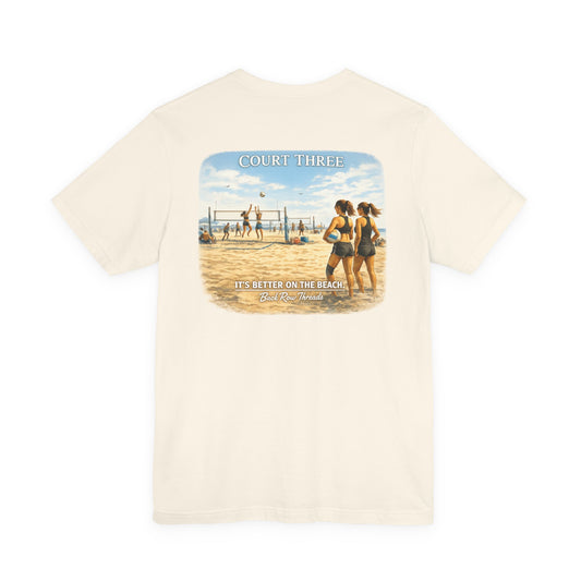 Court Three Beach Volleyball Tee — 'Take It To The Beach' Vintage Surf Graphic