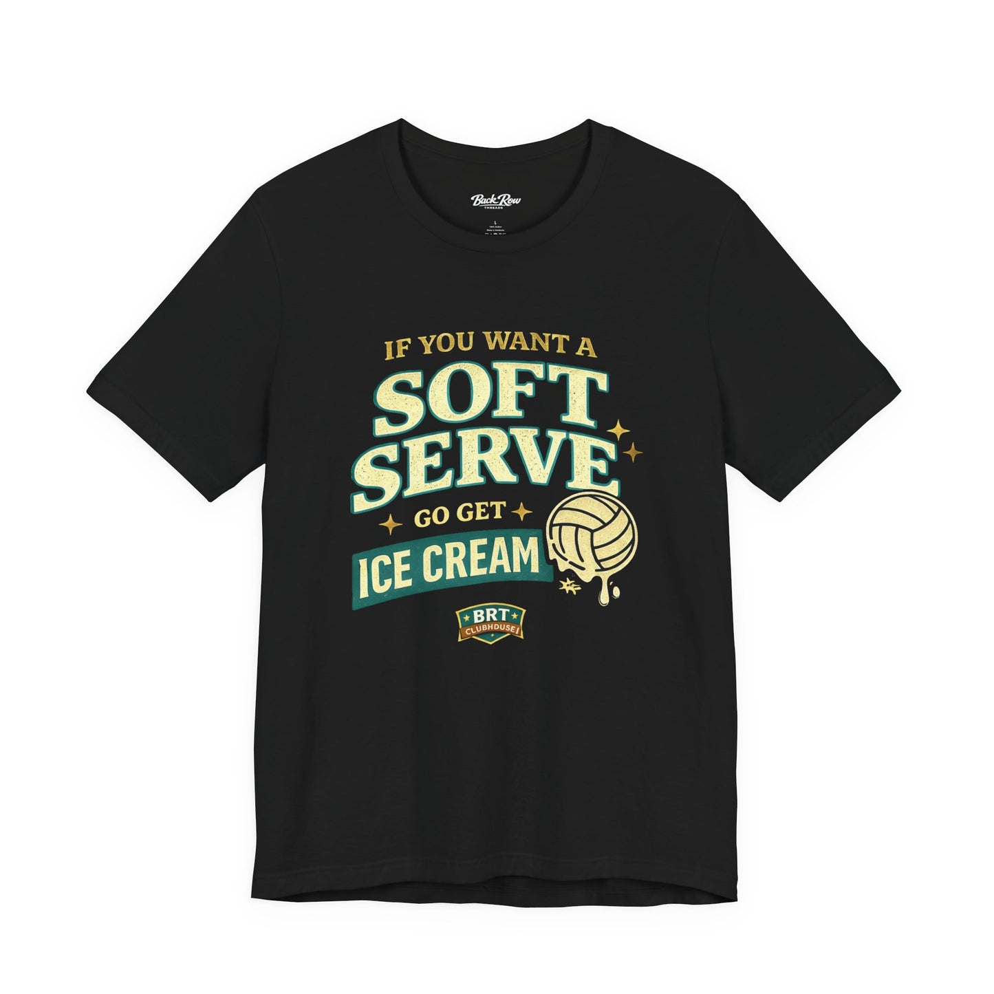 Soft Serve Ice Cream Volleyball Tee | Retro Cream & Green Design