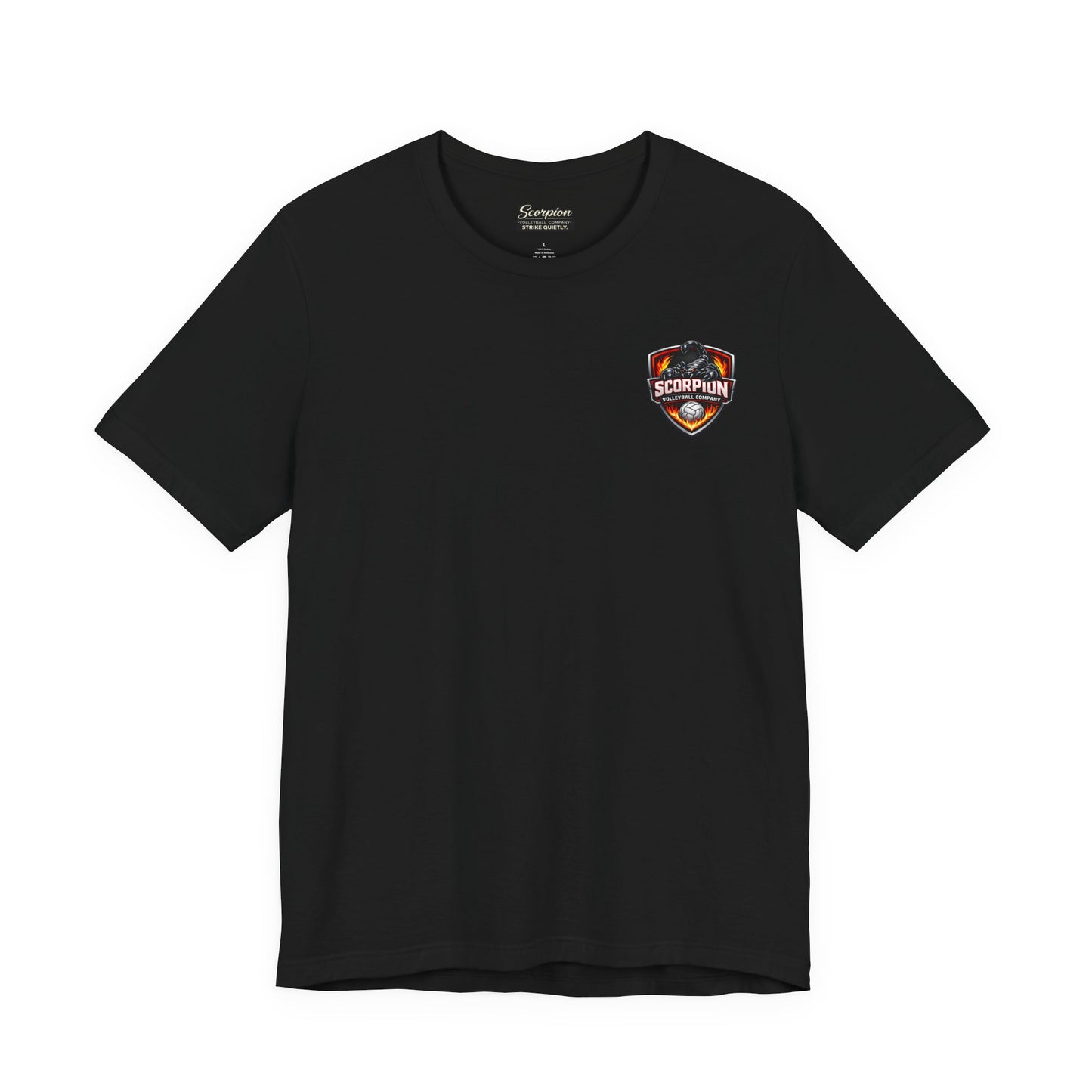 🏐 Scorpion Shield Pocket Logo –  Double Sided Volleyball T-Shirt