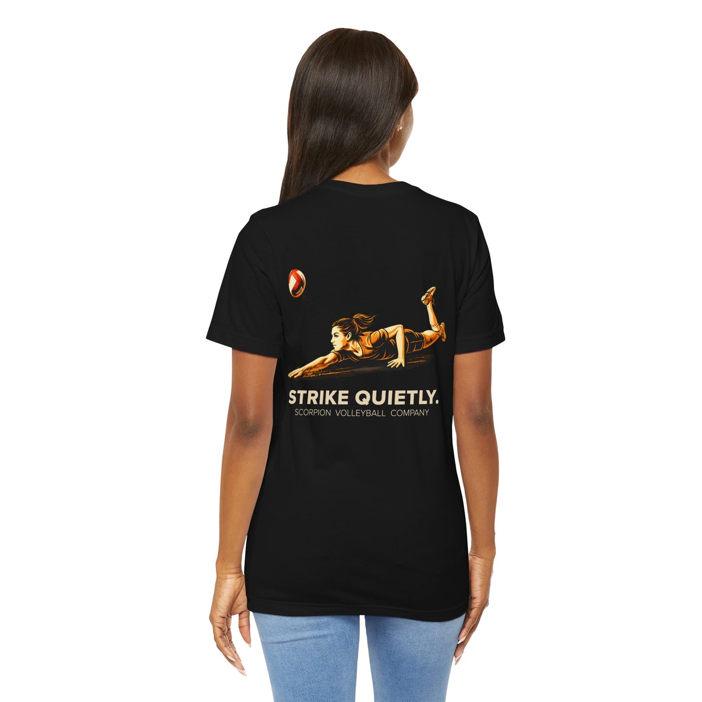 🏐 Strike Quietly –  Double Sided Volleyball T-Shirt