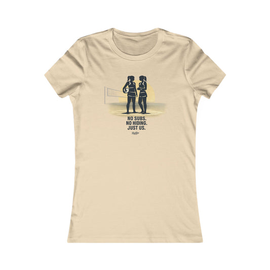 Women's Tee — 'No Subs. No Hiding. Just Us.' Couple Silhouette Graphic