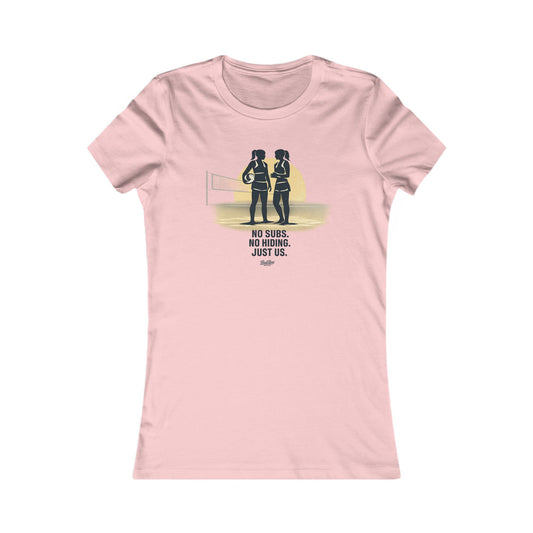 Women's Tee — 'No Subs. No Hiding. Just Us.' Couple Silhouette Graphic